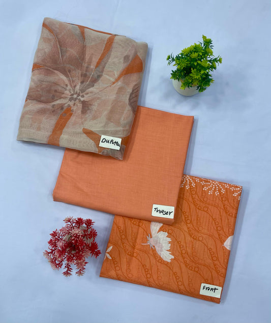 ORIGINAL BRAND BAMBER DUPATTA DIGITAL BANA DURA LAWN(Set -Pack Of 5 Suits )Category B Market Boy