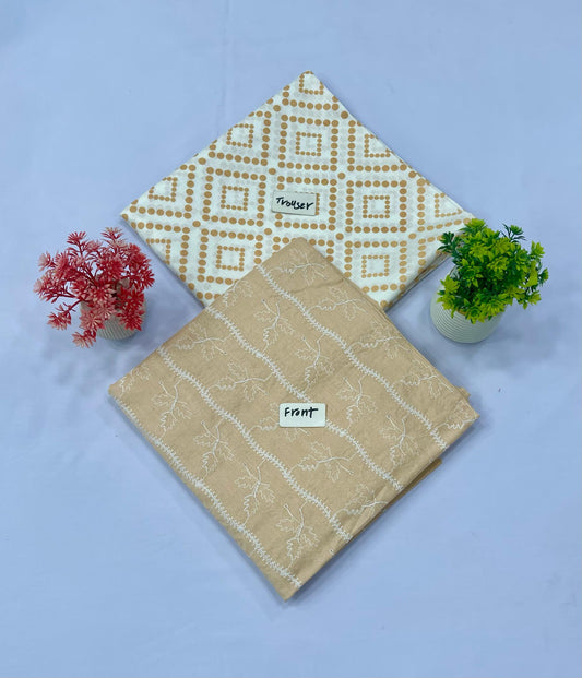 2-PC WHITE CHIKAN KARI (Set -Pack Of 3 Suits ) Category B Market Boy
