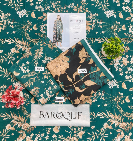 Baroque Lawn 3-PC Digital Print All Over(Set -Pack Of 5 Suits )Category A Market Boy