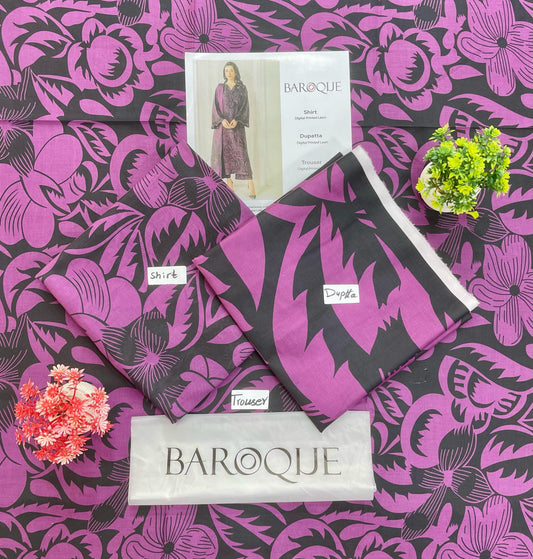 Baroque Lawn 3-PC Digital Print All Over(Set -Pack Of 5 Suits )Category A Market Boy