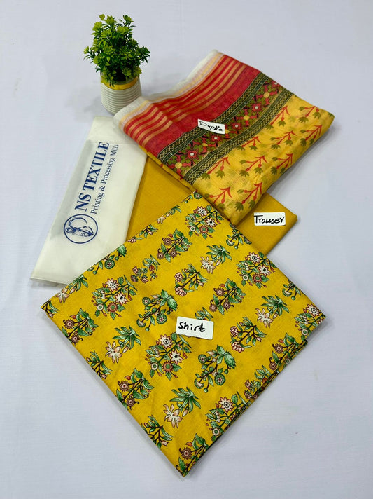 NS Textile Digital Print 3 Pc Lawn 4 Suits A