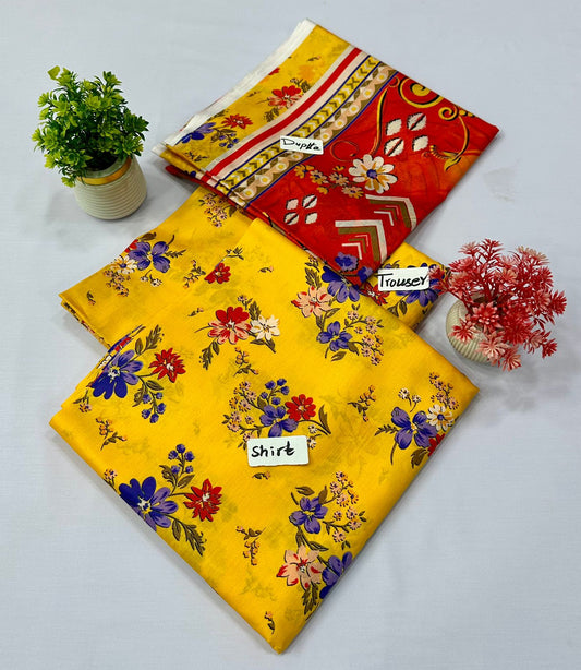 Original Brand Meraki Fashion English Print 3Pc    5 Suits B