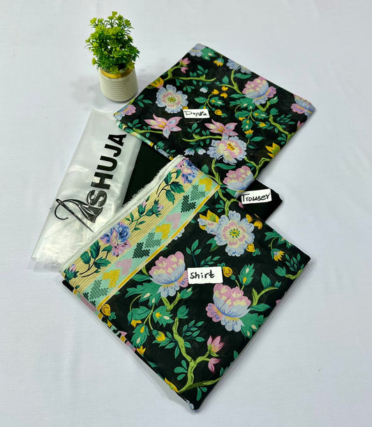 Shuja Brand 3PC Lawn  5 Suits A