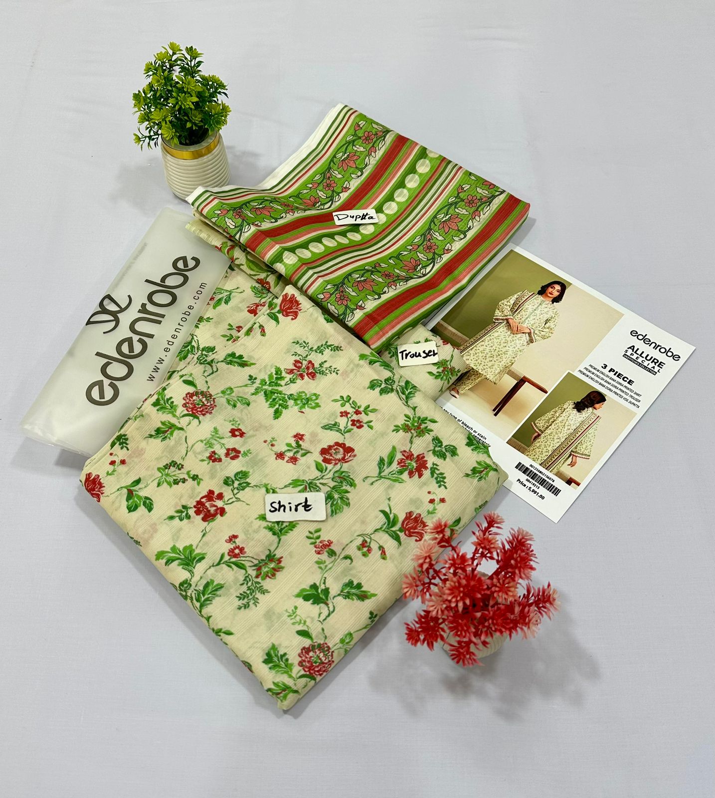 Edenrobe English Print  3pc Lawn 10 Suits