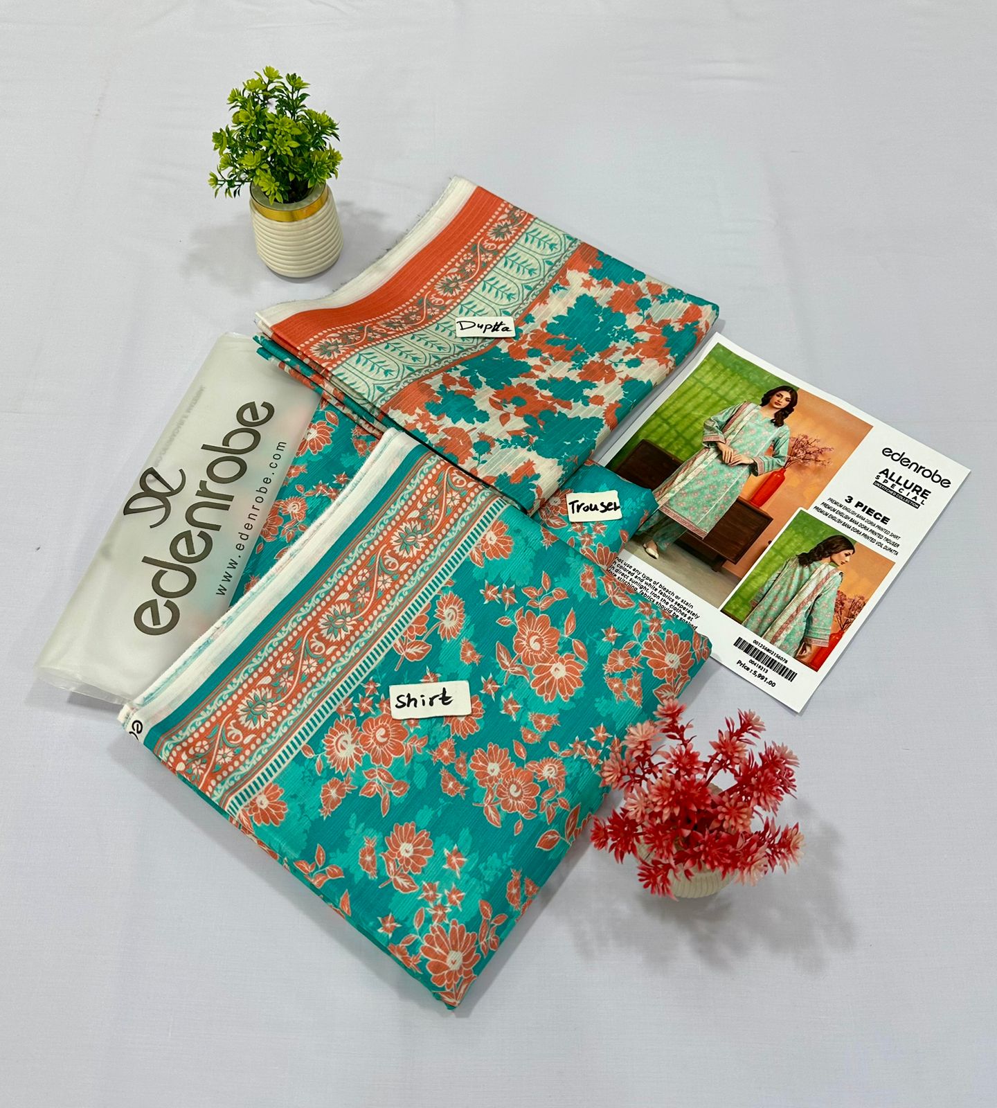 Edenrobe English Print  3pc Lawn 5 Suits B