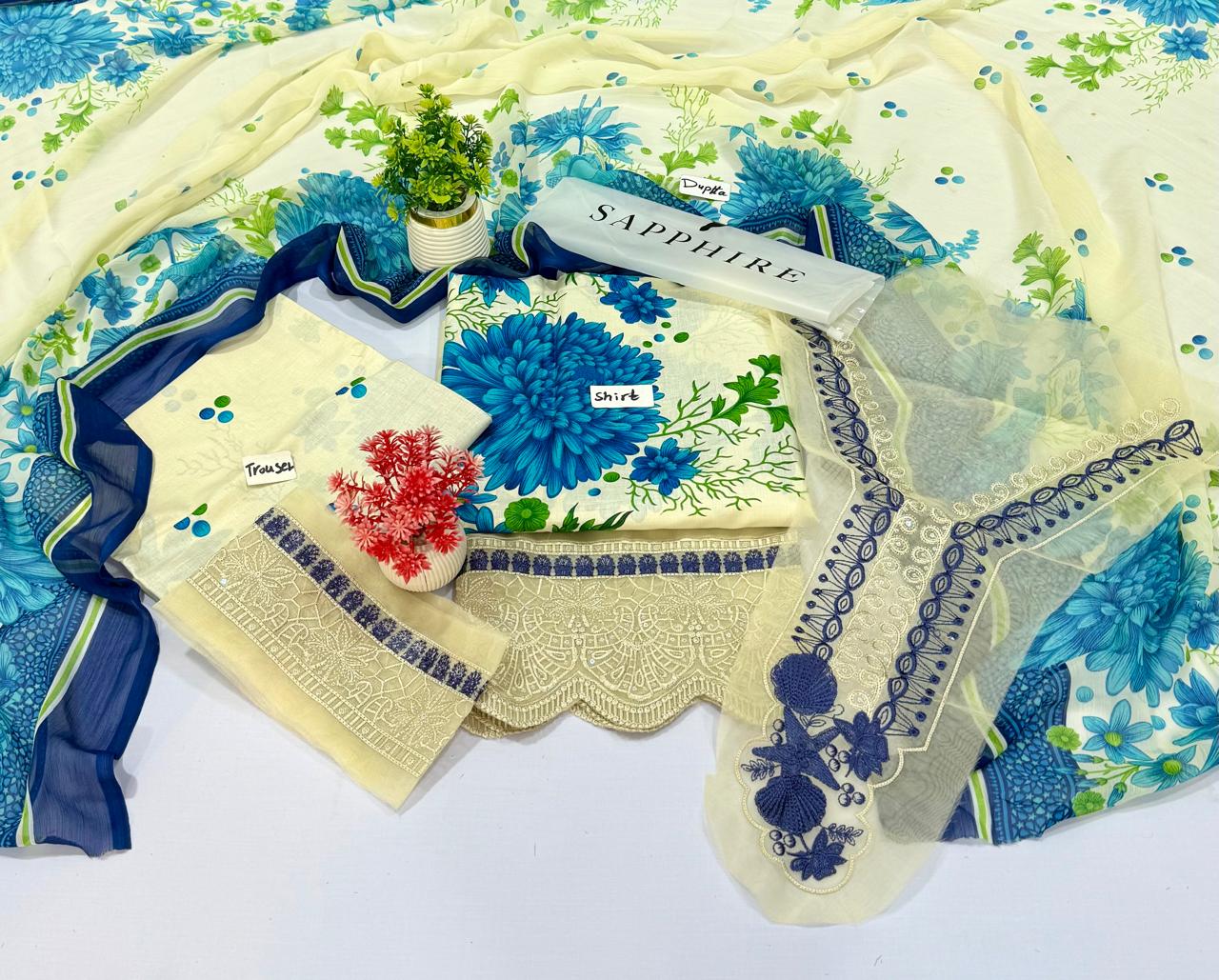 Mix Brand MARIA.B | ETHNIC | SAPPHIRE | 3 Pc Lawn 10 Suits