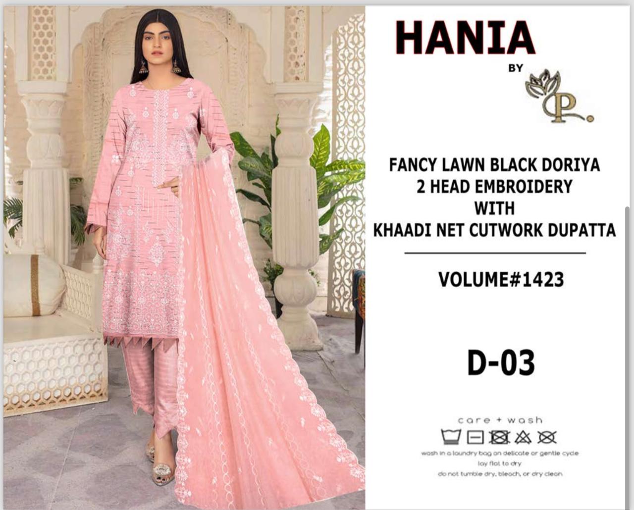 Hania By P. 3 Pc Lawn 3 Suits A