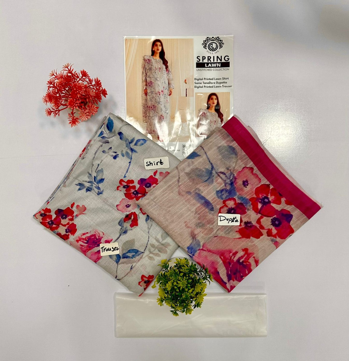 Gull Jee Mid Summer Cotton 3 Piece – Unstitched All Over Print 5 Suits A