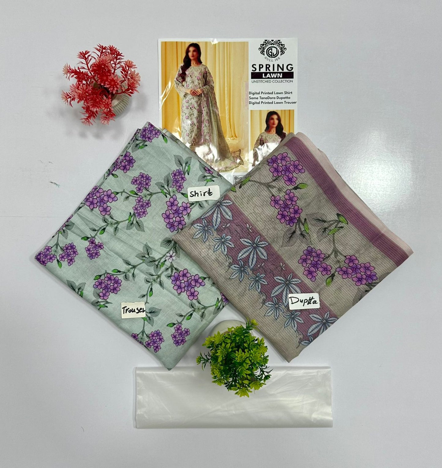 Gull Jee Mid Summer Cotton 3 Piece – Unstitched All Over Print 5 Suits B