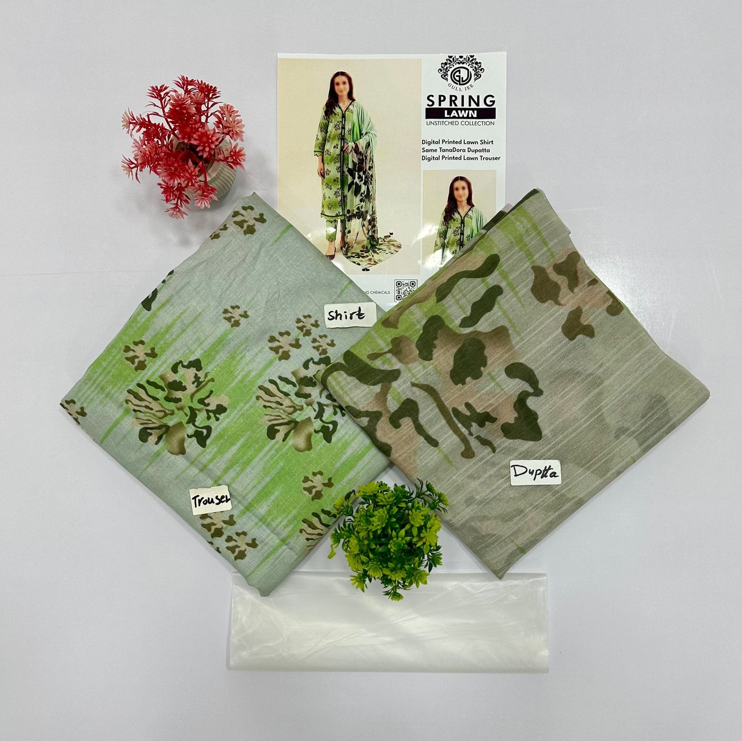 Gull Jee Mid Summer Cotton 3 Piece – Unstitched All Over Print 10 Suits