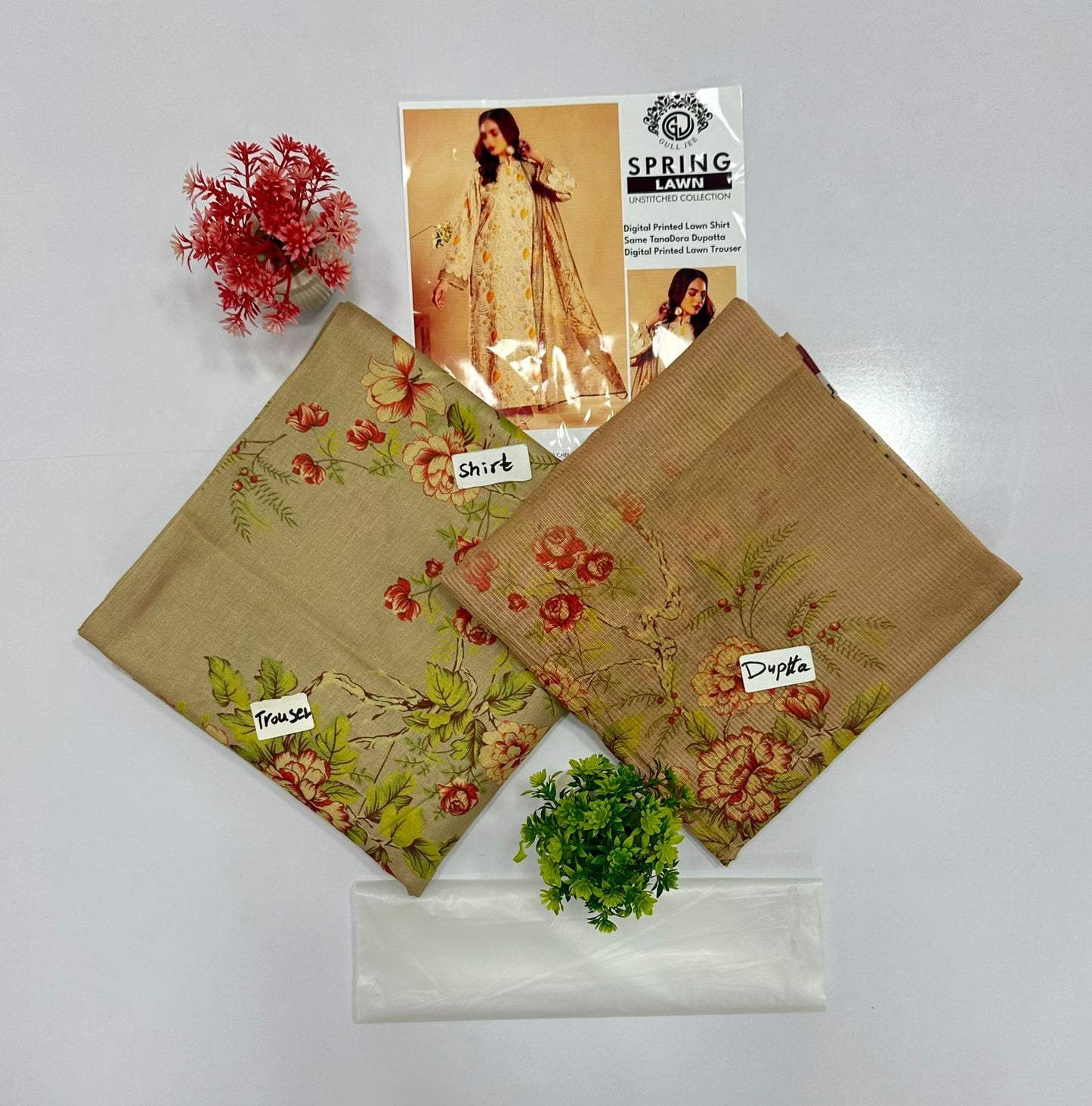 Gull Jee Mid Summer Cotton 3 Piece – Unstitched All Over Print 5 Suits B