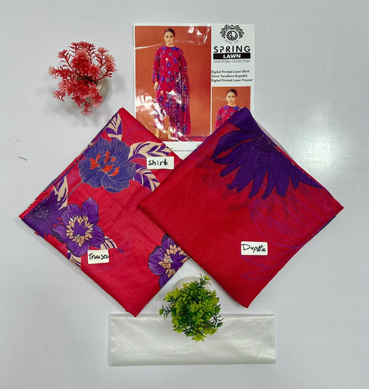 Gull Jee Mid Summer Cotton 3 Piece – Unstitched All Over Print 5 Suits A