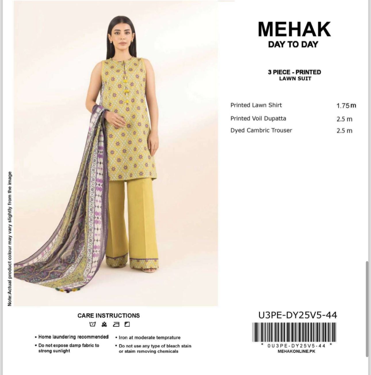Mehak Brand 3Pc Lawn 9 Suits