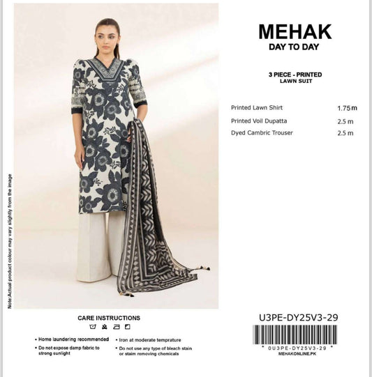Mehak Brand 3Pc Lawn 5 Suits A