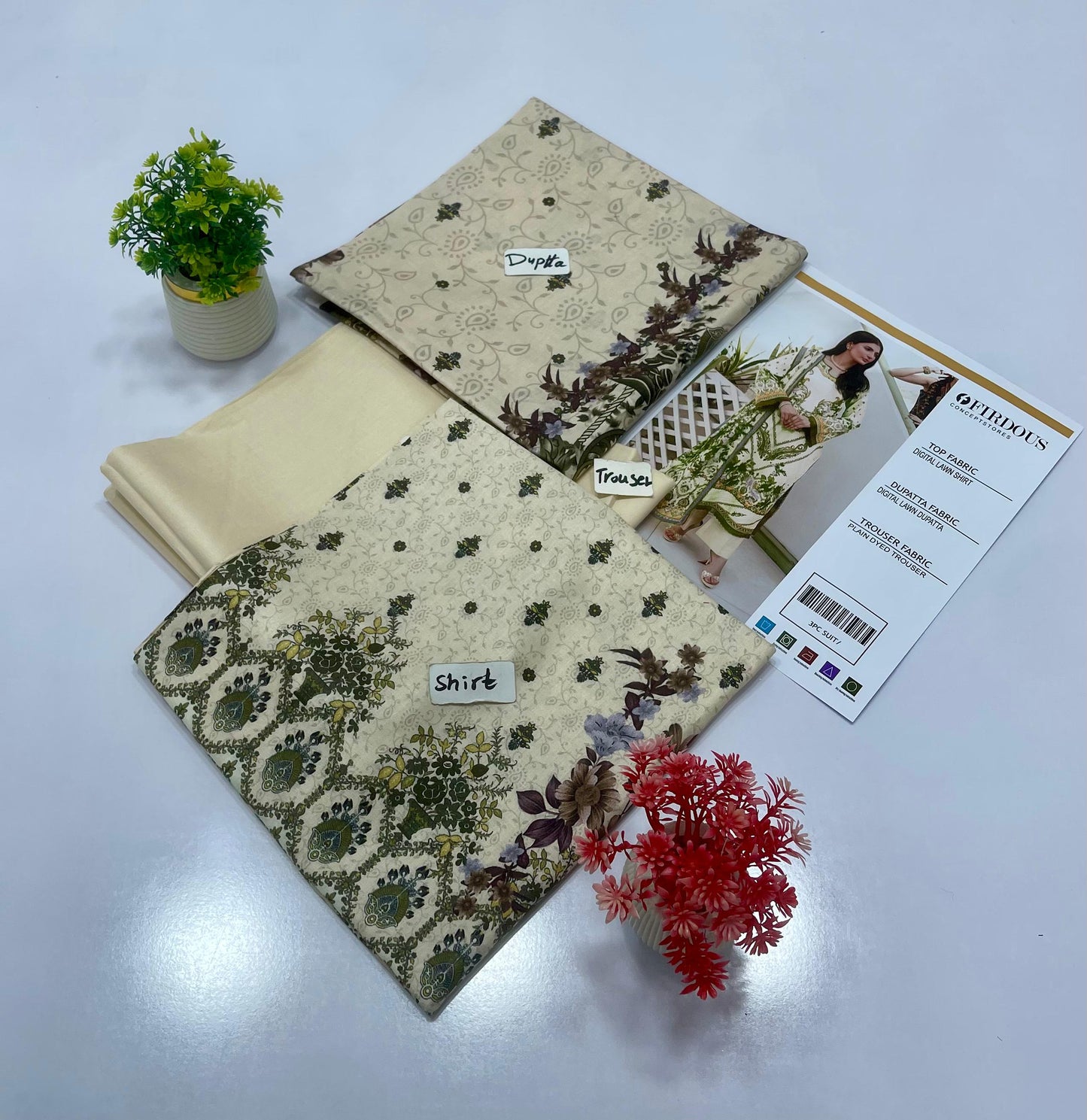 JADE BY FIRDOUS 3 PC LAWN 5 SUITS A