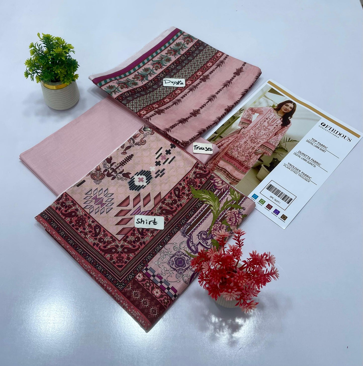 JADE BY FIRDOUS 3 PC LAWN 5 SUITS B