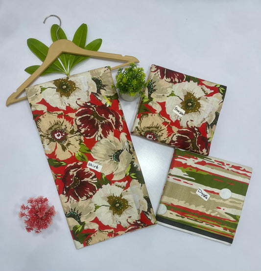 Maria B | IZNIK | Sapphire | NUREH Khaddar Premium 3 Piece Suits – Hit Codes 6 Suits A