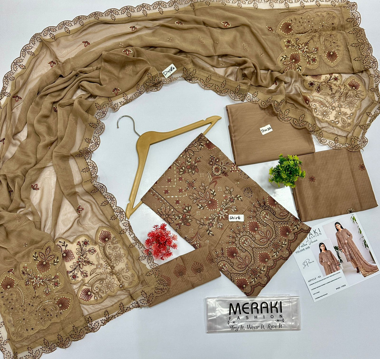 MERAKI FASHION VOL 408 LUXURY EMBROIDERED VISCOUS 8 SUITS