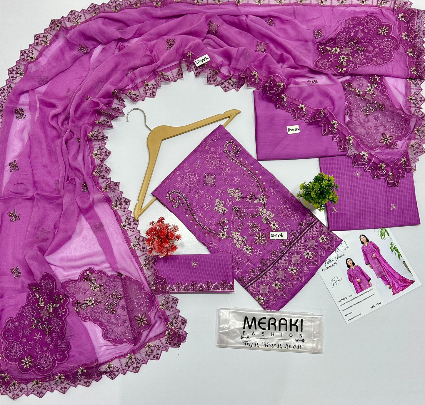 MERAKI FASHION VOL 408 LUXURY EMBROIDERED VISCOUS 4 SUITS A