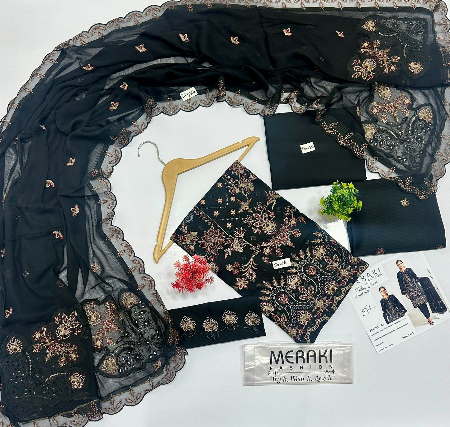 MERAKI FASHION VOL 408 LUXURY EMBROIDERED VISCOUS 4 SUITS B