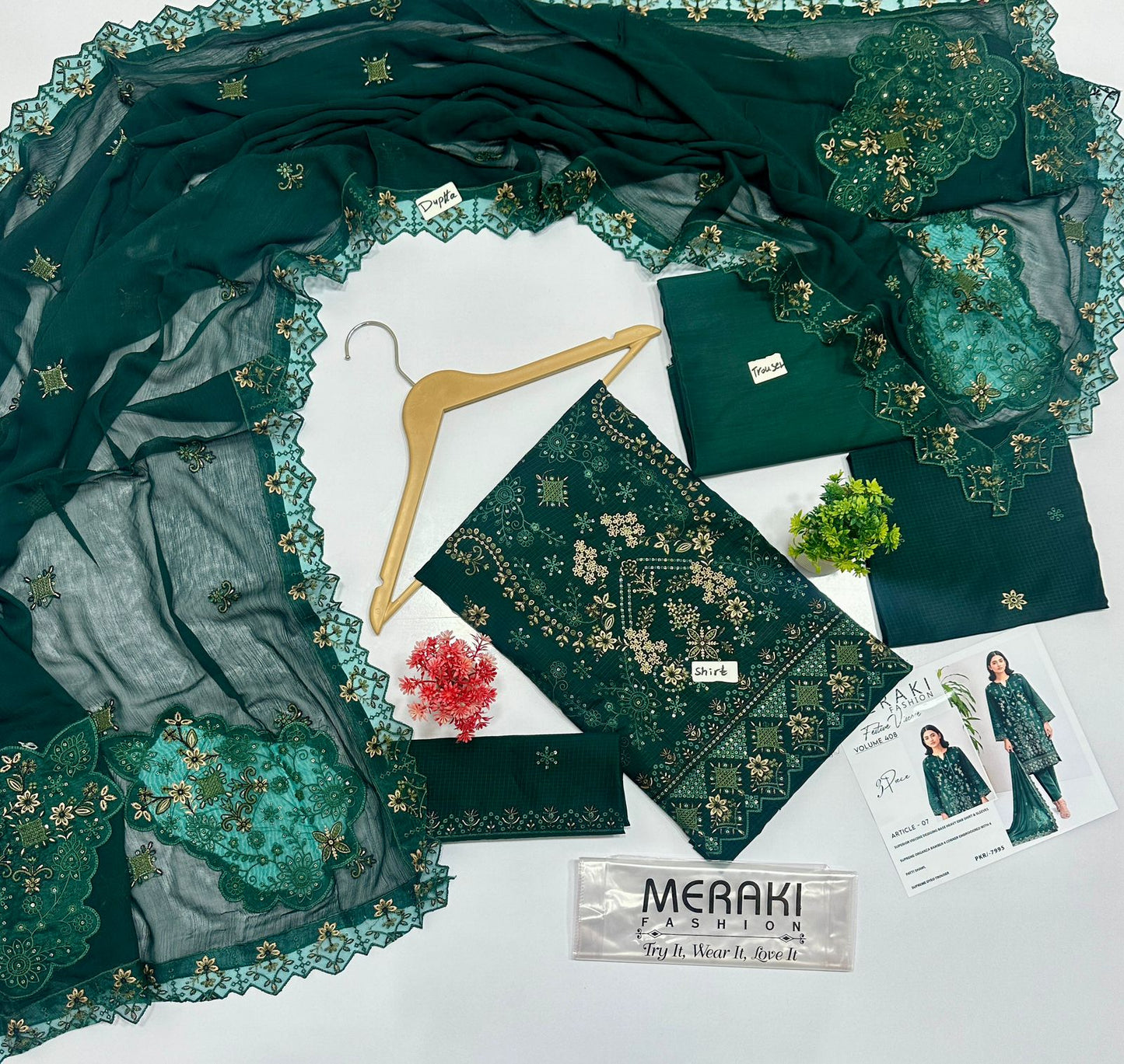 MERAKI FASHION VOL 408 LUXURY EMBROIDERED VISCOUS 8 SUITS