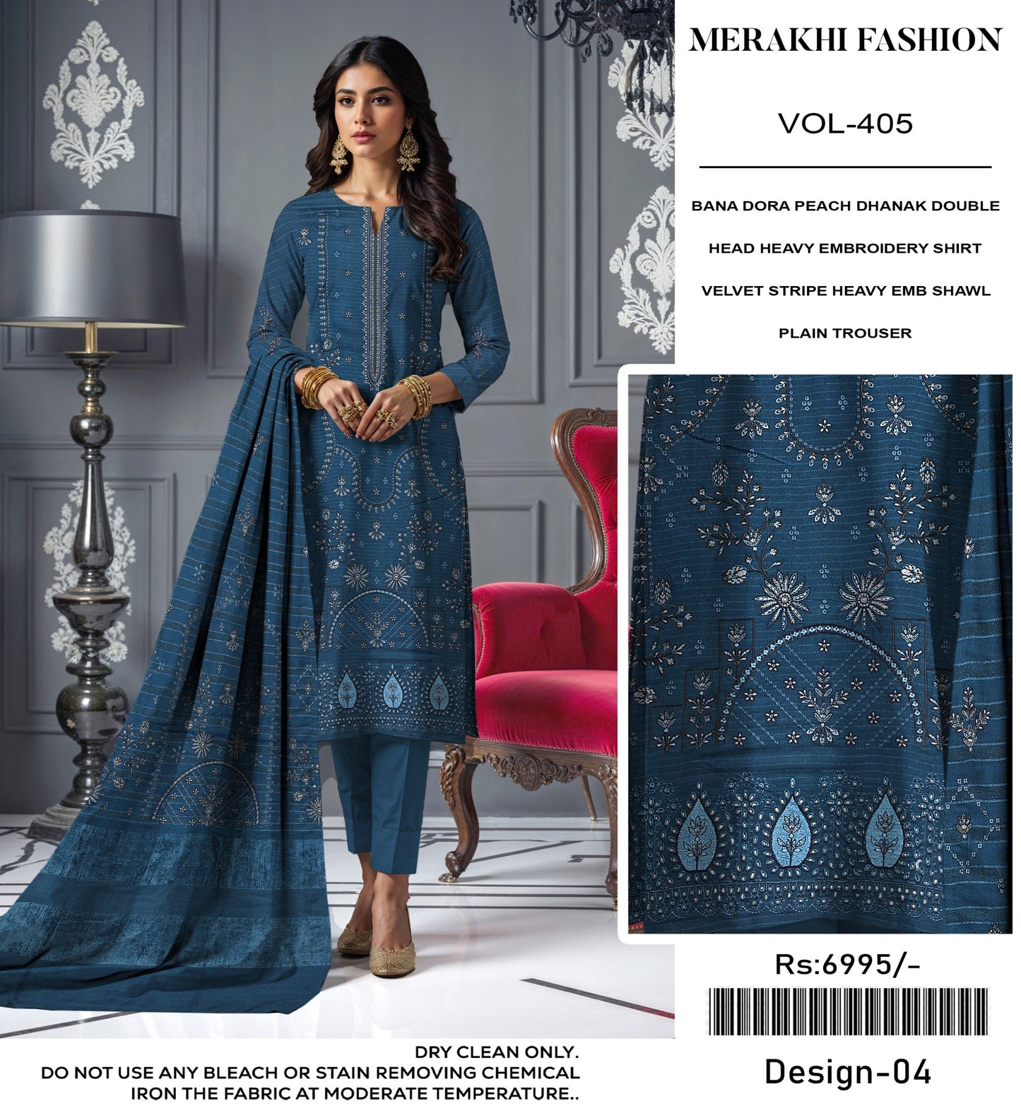 MERAKI FASHION VOL 405 LUXURY EMBROIDERED 4 SUITS B