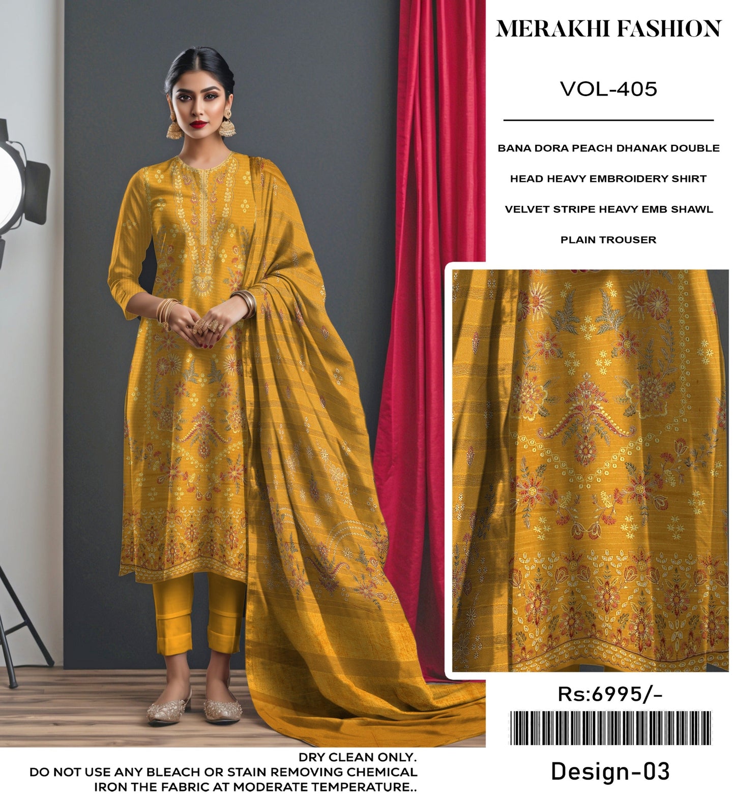 MERAKI FASHION VOL 405 LUXURY EMBROIDERED 4 SUITS B
