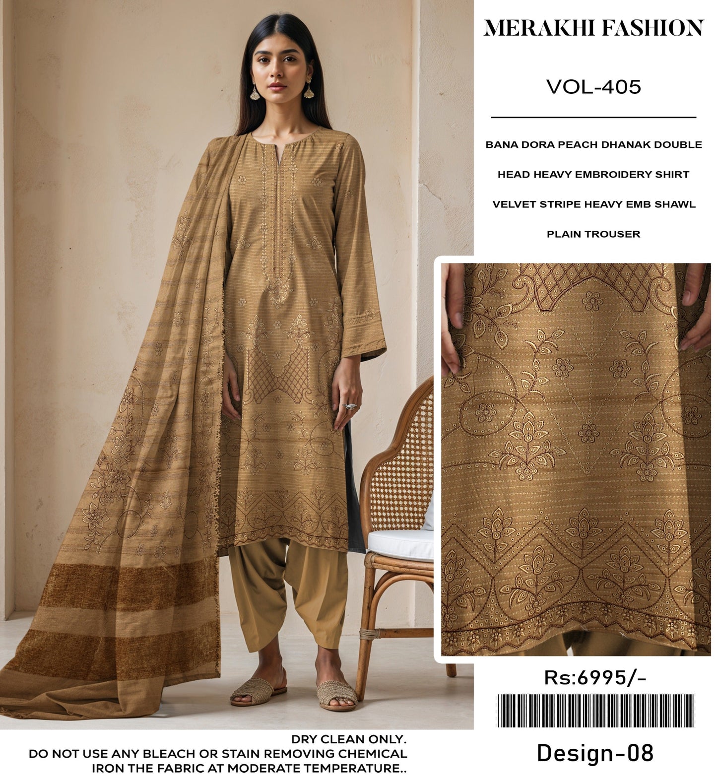 MERAKI FASHION VOL 405 LUXURY EMBROIDERED 8 SUITS