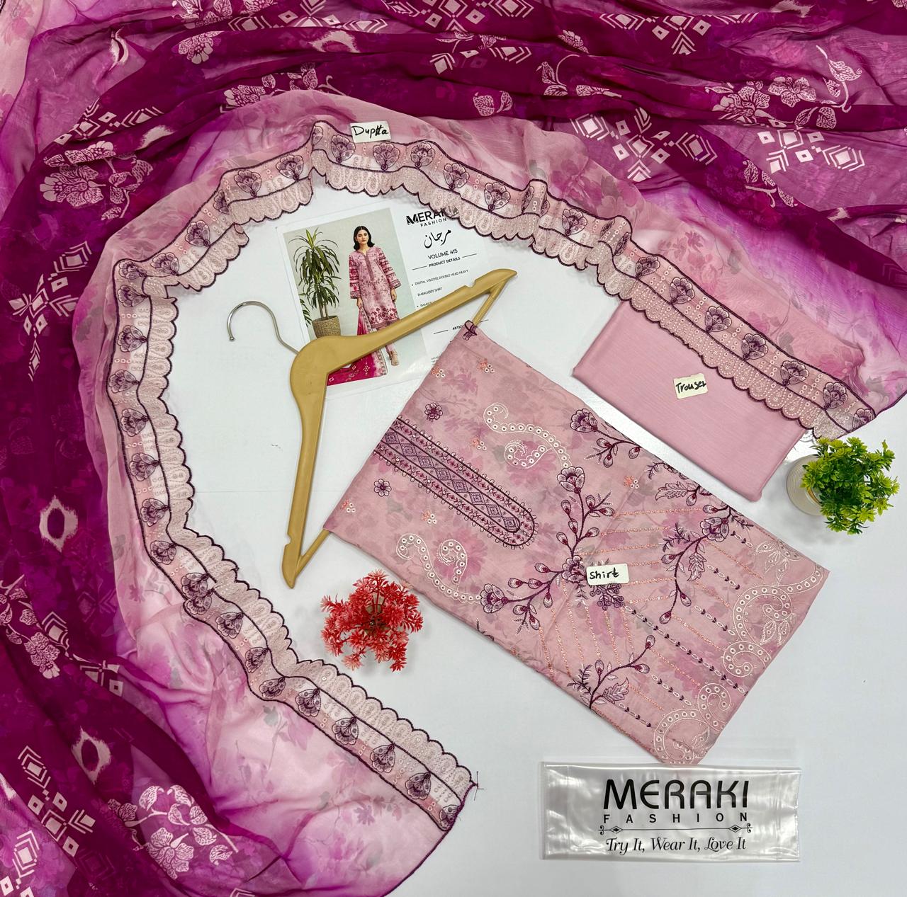 Meraki Fashion Vol 415 مرجان Digital Printed Viscose          ( 10 Suits)