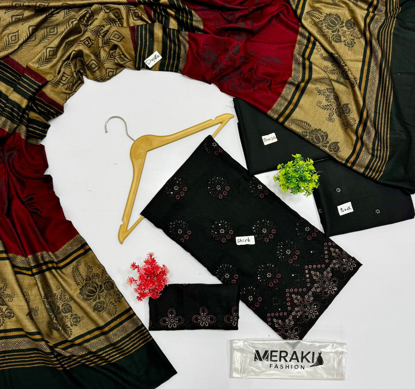 Meraki Fashion Vol 418 Bana Dora Peach Wool Dhanak 3 Suits A