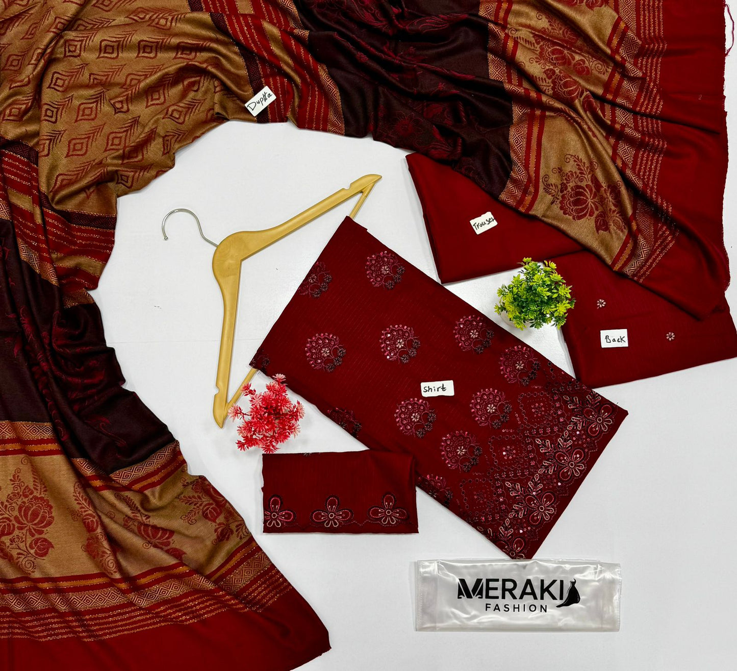 Meraki Fashion Vol 418 Bana Dora Peach Wool Dhanak 6 Suits