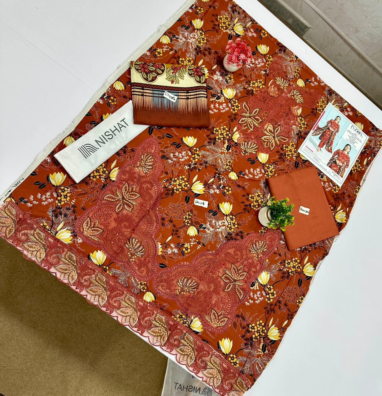 Nisha By Nishat English Bana Dora Linen 5 Suits A