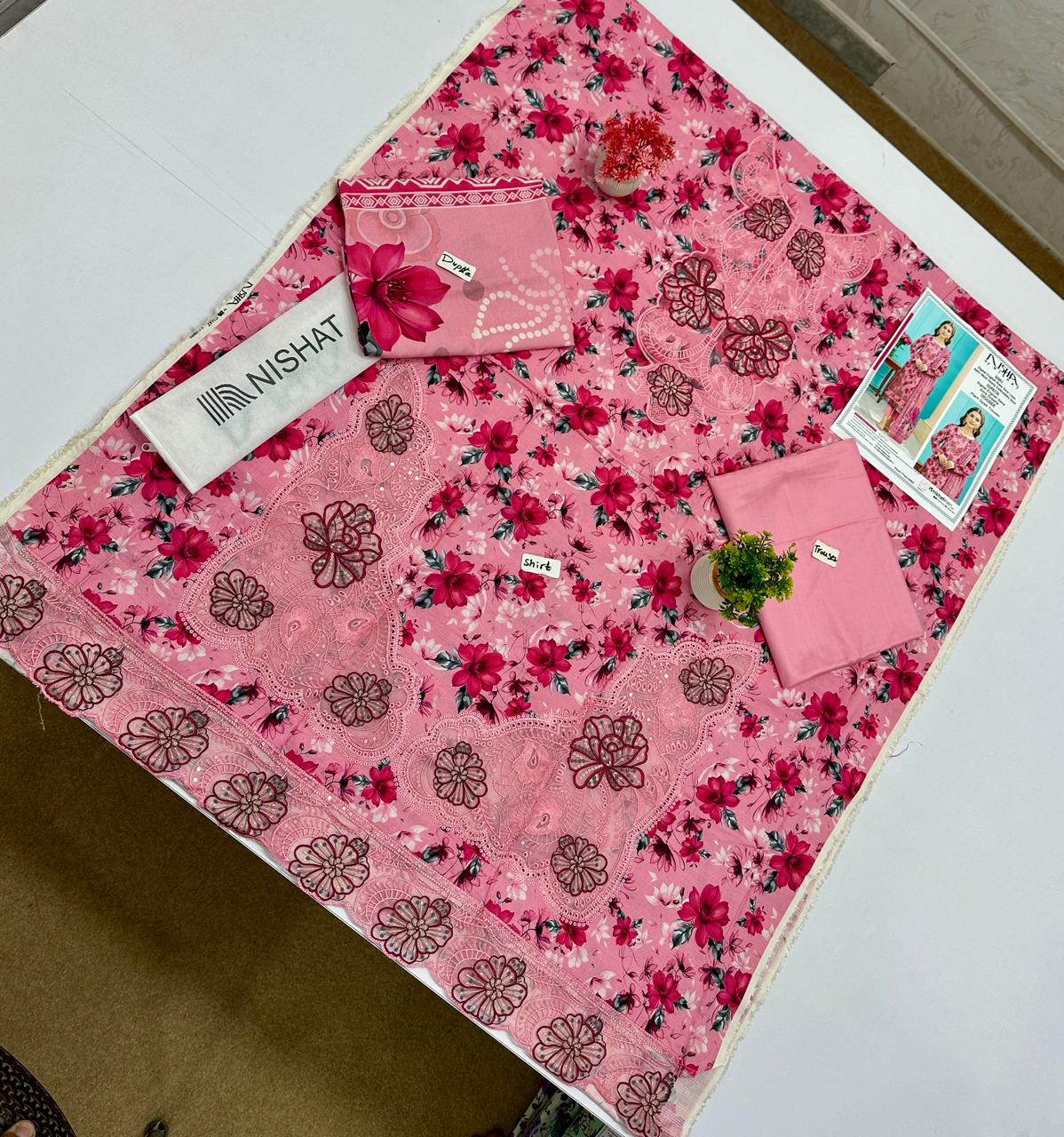 Nisha By Nishat English Bana Dora Linen 5 Suits A