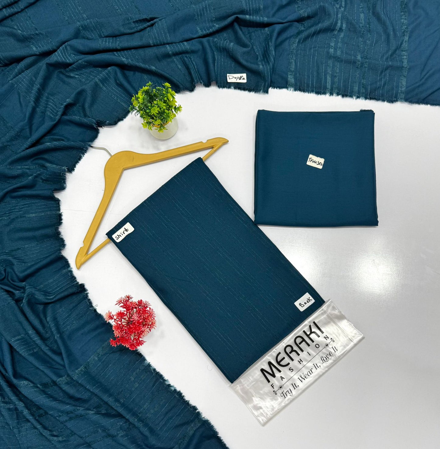 Meraki Fashion vol 421 Chamkhi Valvet Stripe Wool (3 Suits)B