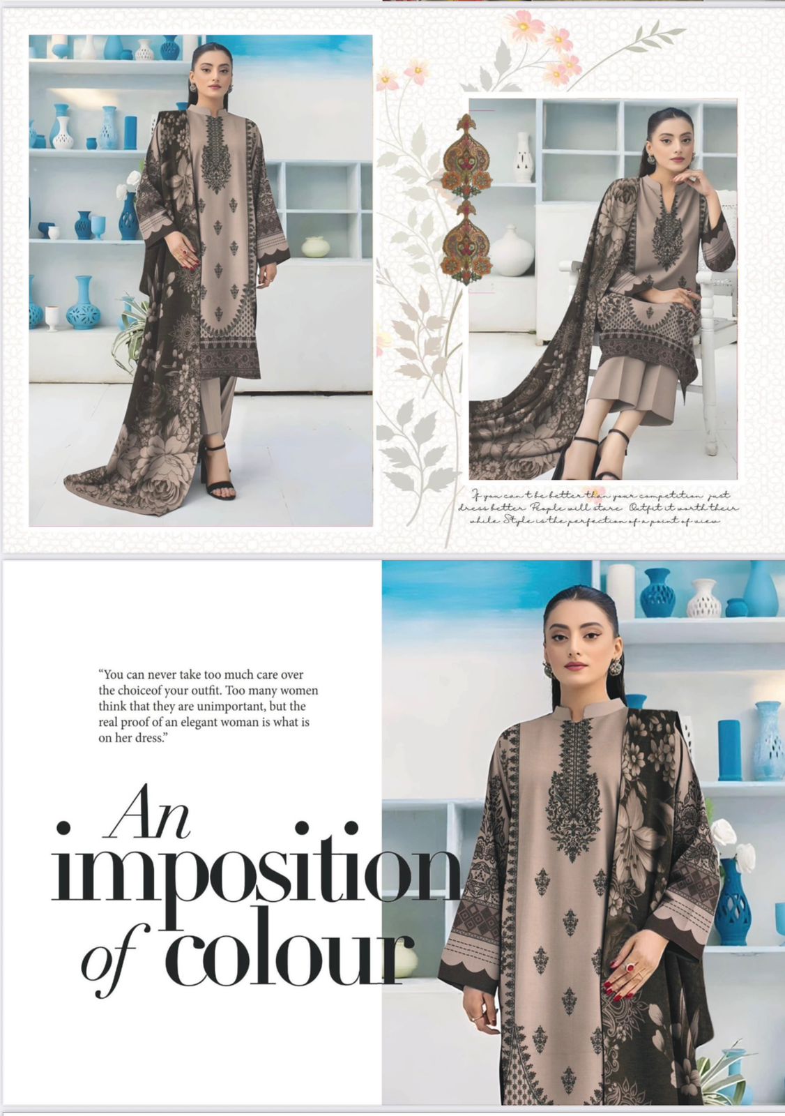 Original Brand BinNoor Fab 3 Pc Shamary  (10 Suits)