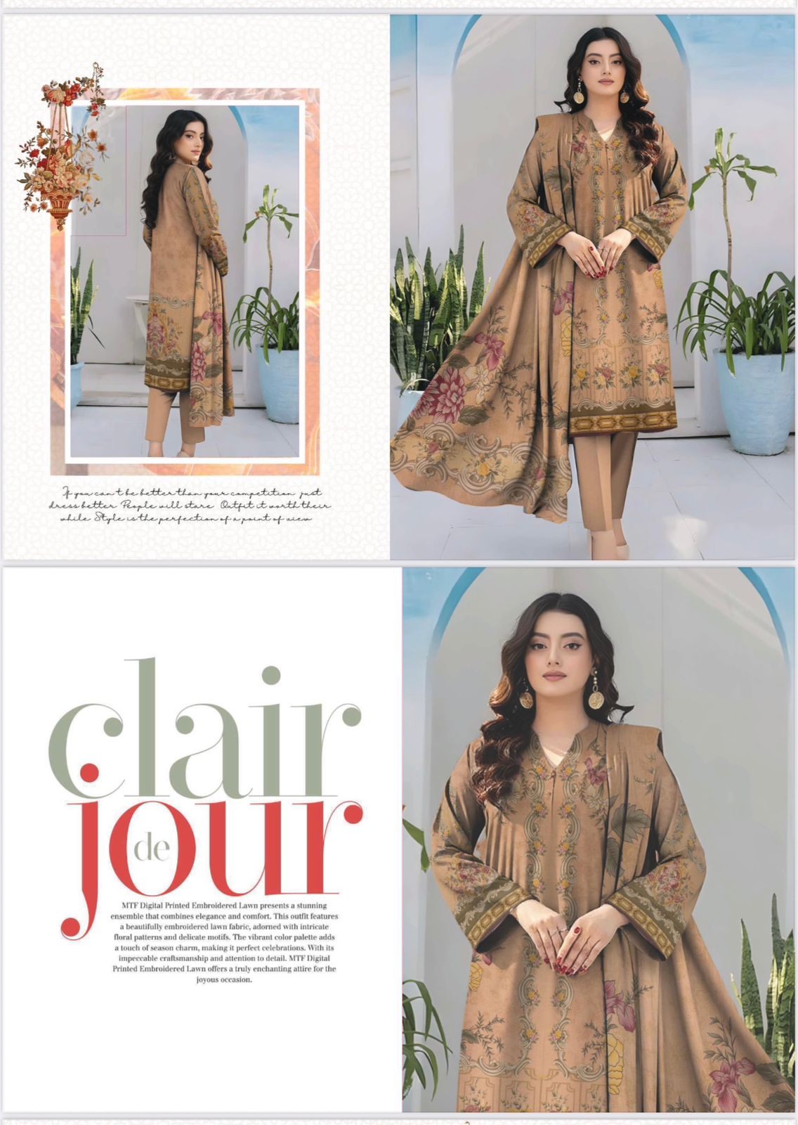 Original Brand BinNoor Fab 3 Pc Shamary  (10 Suits)