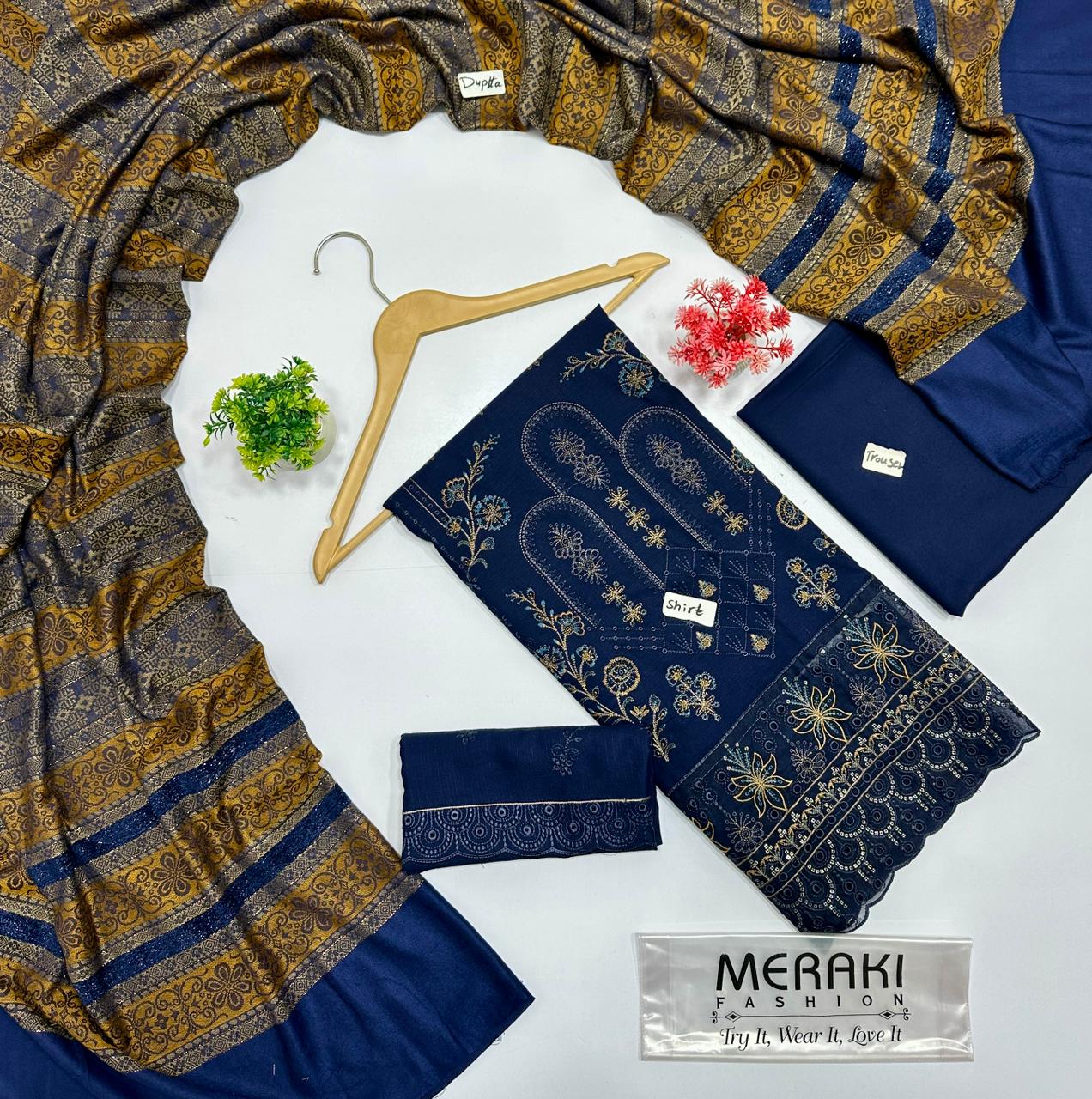 Meraki Fashion Vol 422 Pashmin Wool (3 Suits)A