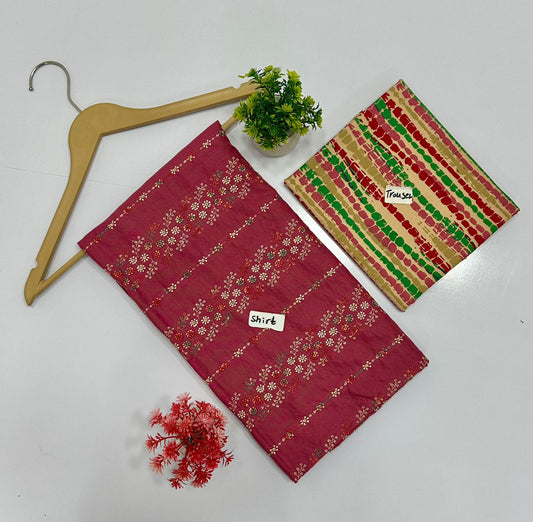 Chikan kari Multi Peace Dhanak (4 Suits)Mix