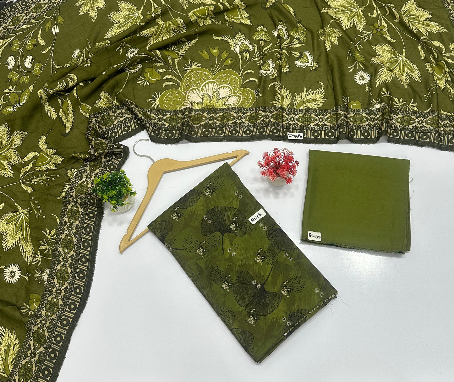 Leather Peach Chamki Digital Print  (3 Suits)A