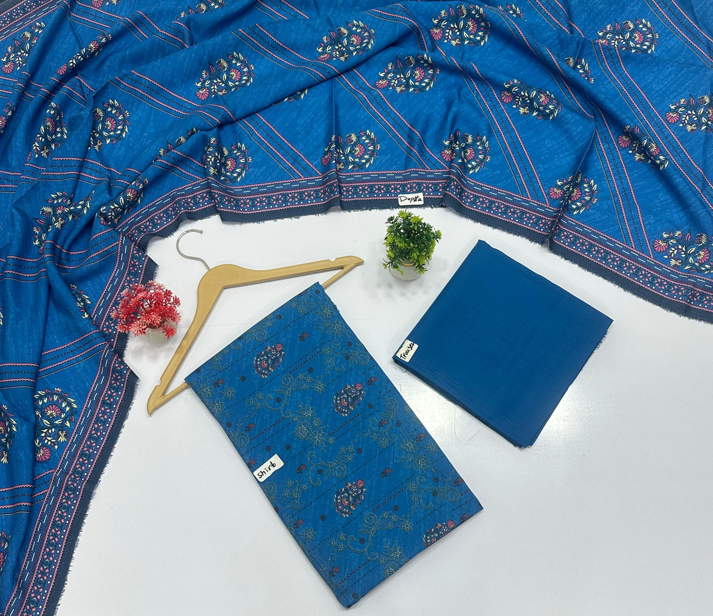 Leather Peach Chamki Digital Print  (3 Suits)A