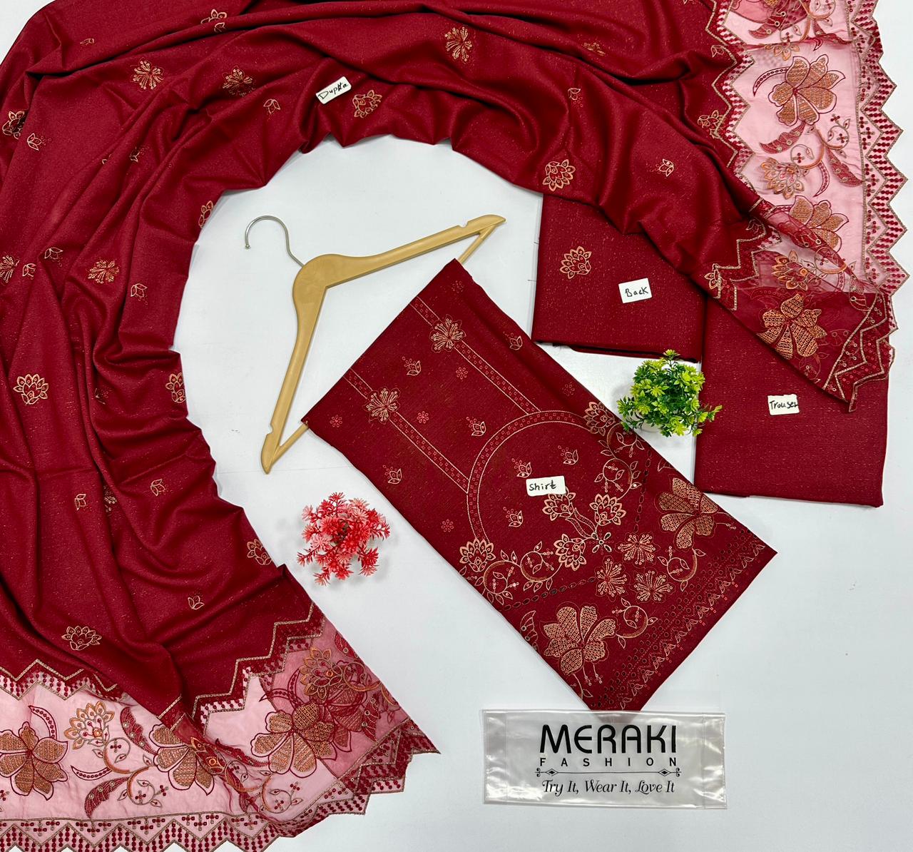 Meraki Fashion Vol 424 Chamki Peace wool (4 Suits) A