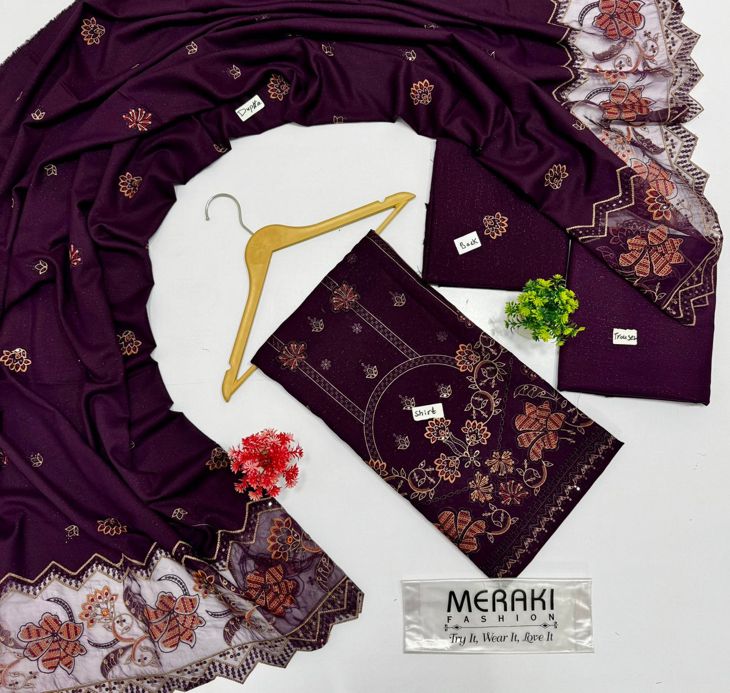 Meraki Fashion Vol 424 Chamki Peace wool (4 Suits) B