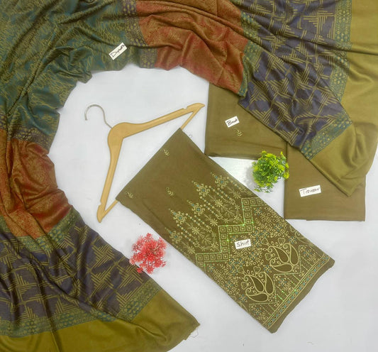 Daman Applic Heavy Embroidery Dhanak (6 Suits)