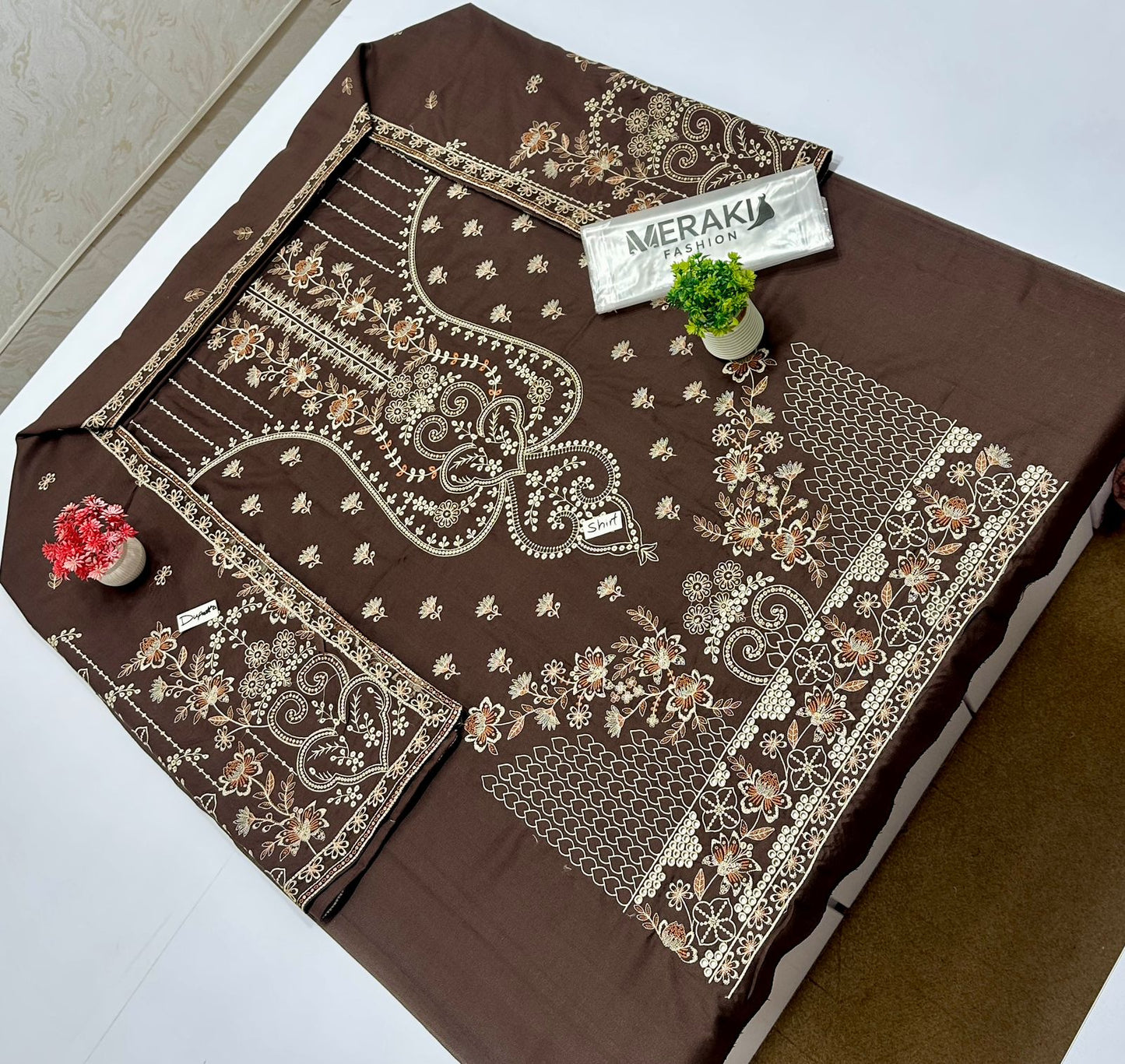 Meraki Fashion Vol 444 Peach Wool Dhanak (4 Suits)B