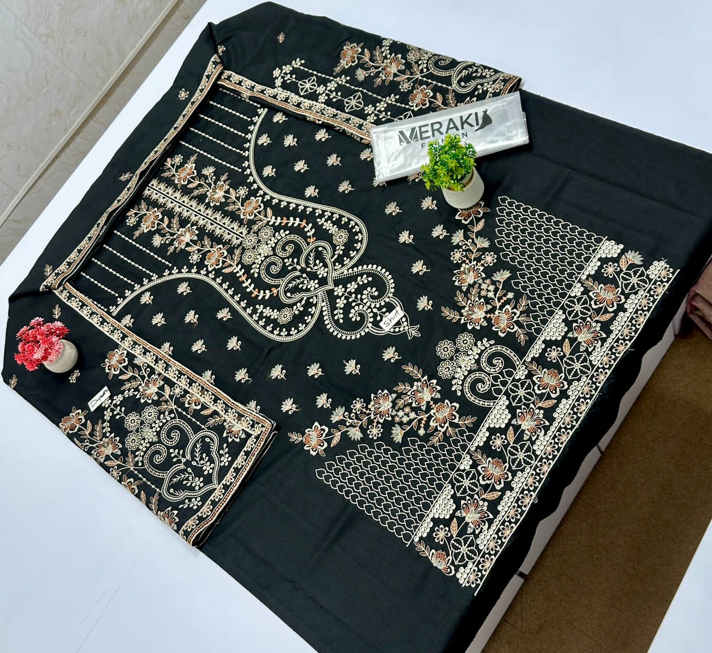 Meraki Fashion Vol 444 Peach Wool Dhanak (4 Suits)B