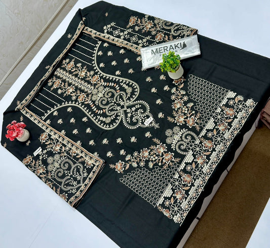 Meraki Fashion Vol 444 Peach Wool Dhanak (4 Suits)B