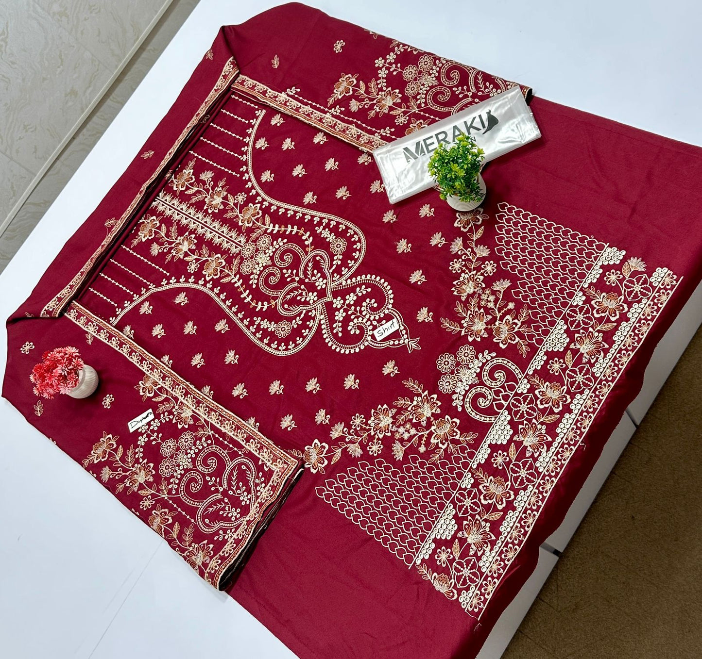 Meraki Fashion Vol 444 Peach Wool Dhanak (4 Suits)B