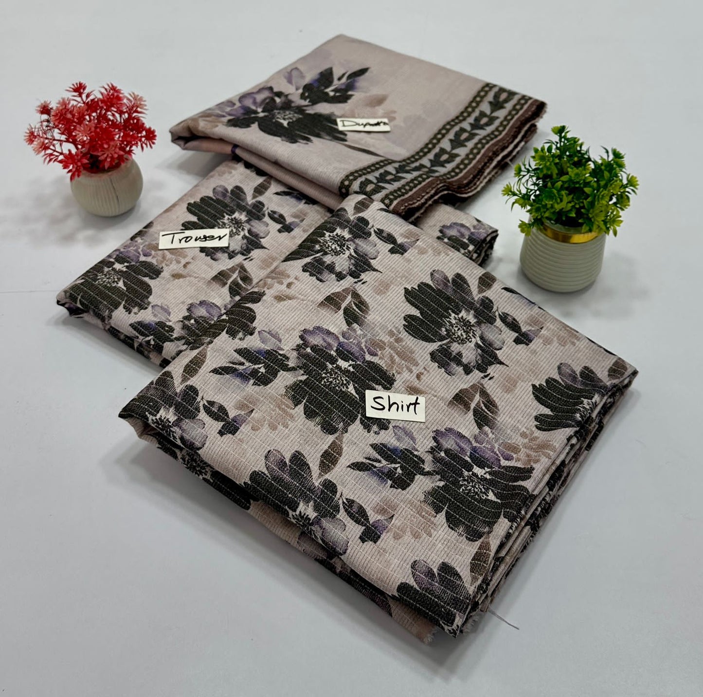 Original Brand Bin Saleen Chamki Peace Peach Dhanak 3Pc ( 5  Suits)B