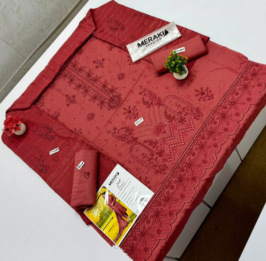 Meraki Fashion Vol 441 Velvet Strips Chamki ( 6 Suits)