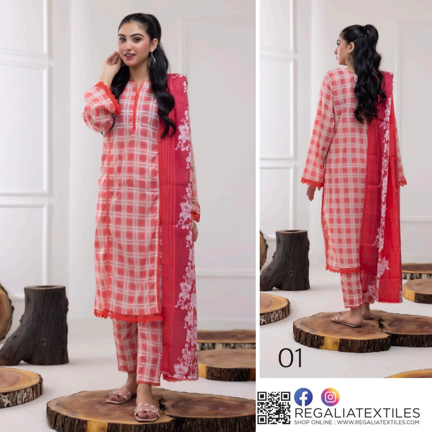 Identic Regalia All Over 3 Piece Digital Lawn ( Set -Pack of 5 Suits ) Category B Market Boy